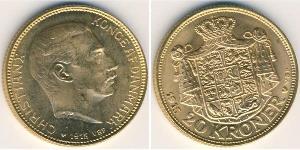 20 Krone 丹麦 金 克里斯蒂安十世 (1870 - 1947)