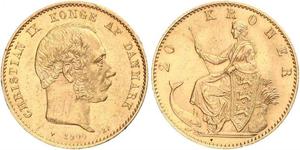 20 Krone 丹麦 金 克里斯蒂安九世 (1818-1906)