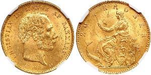 20 Krone 丹麦 金 克里斯蒂安九世 (1818-1906)