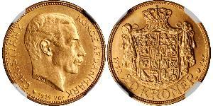 20 Krone 丹麦 金 克里斯蒂安十世 (1870 - 1947)