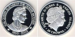 20 Krone Turks and Caicos Islands 銀 