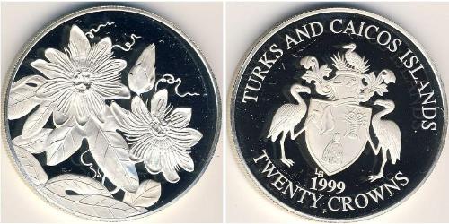 20 Krone 特克斯和凯科斯群岛 銀 