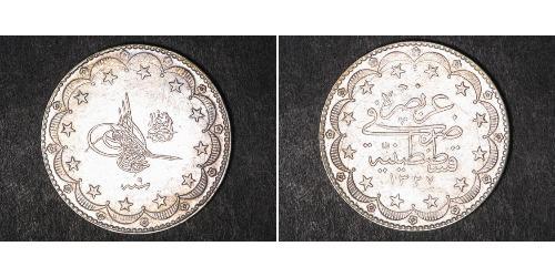 20 Kurush 奥斯曼帝国 (1299 - 1923) 銀 穆罕默德五世 (奥斯曼帝国)