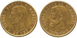 20 Leu Kingdom of Romania (1881-1947) Gold Carol I of Romania (1839 - 1914)