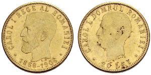 20 Leu Königreich Rumänien (1881-1947) Gold Karl I. (Rumänien) (1839 - 1914)