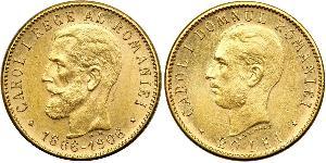 20 Leu Königreich Rumänien (1881-1947) Gold Karl I. (Rumänien) (1839 - 1914)
