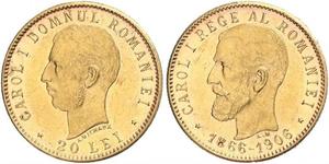 20 Leu Königreich Rumänien (1881-1947) Gold Karl I. (Rumänien) (1839 - 1914)