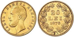 20 Leu Romania Gold Carol I of Romania (1839 - 1914)