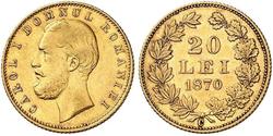 20 Leu Roumanie Or Charles Ier de Roumanie (1839 - 1914)