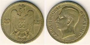 20 Lev Kingdom of Romania (1881-1947) Brass/Nickel Carol II of Romania (1893 - 1953)