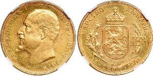 20 Lev Bulgaria Oro Fernando I de Bulgaria (1861 -1948)