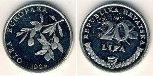20 Lipa Kroatien (1991 - ) Nickel/Stahl 