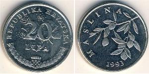 20 Lipa Croacia (1991 - ) Níquel/Acero 