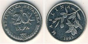 20 Lipa Croacia (1991 - ) Níquel/Acero 