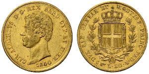 20 Lira Königreich Sardinien (1324 - 1861) / Italien Gold Karl Albert (Sardinien-Piemont) (1798 - 1849)