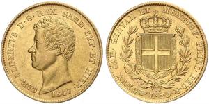 20 Lira Königreich Sardinien (1324 - 1861) / Italien Gold Karl Albert (Sardinien-Piemont) (1798 - 1849)