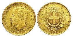 20 Lira Kingdom of Italy (1861-1946) Gold Victor Emmanuel II of Italy (1820 - 1878)