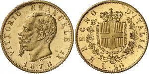 20 Lira Kingdom of Italy (1861-1946) Gold Victor Emmanuel II of Italy (1820 - 1878)
