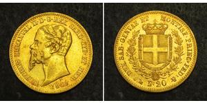 20 Lira Kingdom of Italy (1861-1946) Gold Victor Emmanuel II of Italy (1820 - 1878)