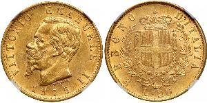 20 Lira Kingdom of Italy (1861-1946) Gold Victor Emmanuel II of Italy (1820 - 1878)