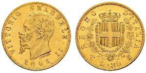 20 Lira Kingdom of Italy (1861-1946) Gold Victor Emmanuel II of Italy (1820 - 1878)