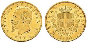 20 Lira Kingdom of Italy (1861-1946) Gold Victor Emmanuel II of Italy (1820 - 1878)