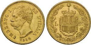 20 Lira Kingdom of Italy (1861-1946) Gold Umberto I (1844-1900)