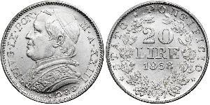 20 Lira Kirchenstaat (752-1870) Gold Pius IX (1792- 1878)