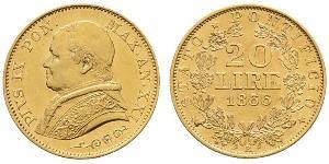 20 Lira Kirchenstaat (752-1870) Gold Pius IX (1792- 1878)