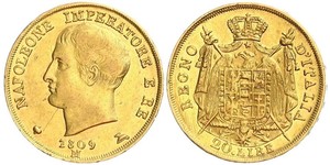 20 Lira Königreich Italien (1805–1814) Gold Napoleon Bonaparte(1769 - 1821)