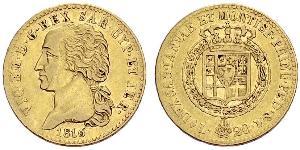 20 Lira Königreich Sardinien (1324 - 1861) Gold Viktor Emanuel I.