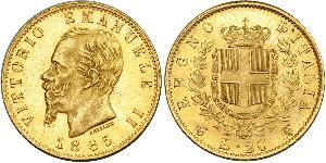 20 Lira Kingdom of Italy (1861-1946) Or Victor Emmanuel II of Italy (1820 - 1878)