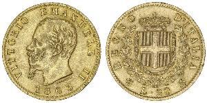 20 Lira Kingdom of Italy (1861-1946) Or Victor Emmanuel II of Italy (1820 - 1878)