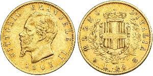 20 Lira Kingdom of Italy (1861-1946) Or Victor Emmanuel II of Italy (1820 - 1878)