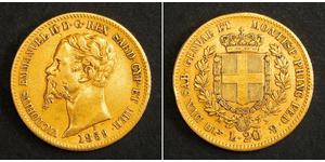 20 Lira Kingdom of Italy (1861-1946) Or Victor Emmanuel II of Italy (1820 - 1878)