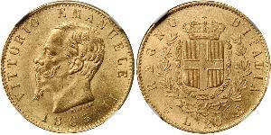 20 Lira Kingdom of Italy (1861-1946) Or Victor Emmanuel II of Italy (1820 - 1878)