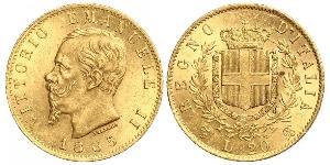 20 Lira Kingdom of Italy (1861-1946) Or Victor Emmanuel II of Italy (1820 - 1878)