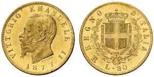 20 Lira Kingdom of Italy (1861-1946) Or Victor Emmanuel II of Italy (1820 - 1878)