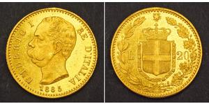 20 Lira Kingdom of Italy (1861-1946) Or Umberto I (1844-1900)