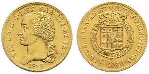 20 Lira Royaume de Sardaigne (1324 - 1861) Or Victor-Emmanuel Ier de Sardaigne