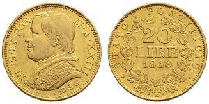 20 Lira États pontificaux (752-1870) Or Pie IX (1792- 1878)
