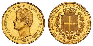 20 Lira Regno di Sardegna (1324 - 1861) / Italia Oro Carlo Alberto di Savoia (1798 - 1849)