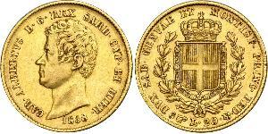 20 Lira Italia / Reino de Cerdeña (1324 - 1861) Oro Carlos Alberto de Cerdeña (1798 - 1849)