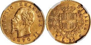 20 Lira Kingdom of Italy (1861-1946) Oro Victor Emmanuel II of Italy (1820 - 1878)