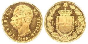 20 Lira Kingdom of Italy (1861-1946) Oro Umberto I (1844-1900)