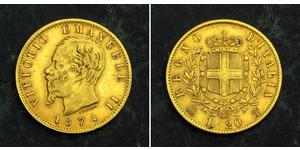 20 Lira Kingdom of Italy (1861-1946) Oro Victor Emmanuel II of Italy (1820 - 1878)
