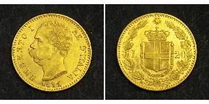 20 Lira Kingdom of Italy (1861-1946) Oro Umberto I (1844-1900)