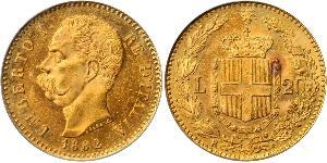 20 Lira Kingdom of Italy (1861-1946) Oro Umberto I (1844-1900)