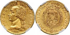 20 Lira Regno di Sardegna (1324 - 1861) Oro Vittorio Emanuele I di Savoia