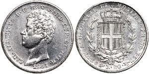 20 Lira Königreich Sardinien (1324 - 1861) Platin Karl Albert (Sardinien-Piemont) (1798 - 1849)